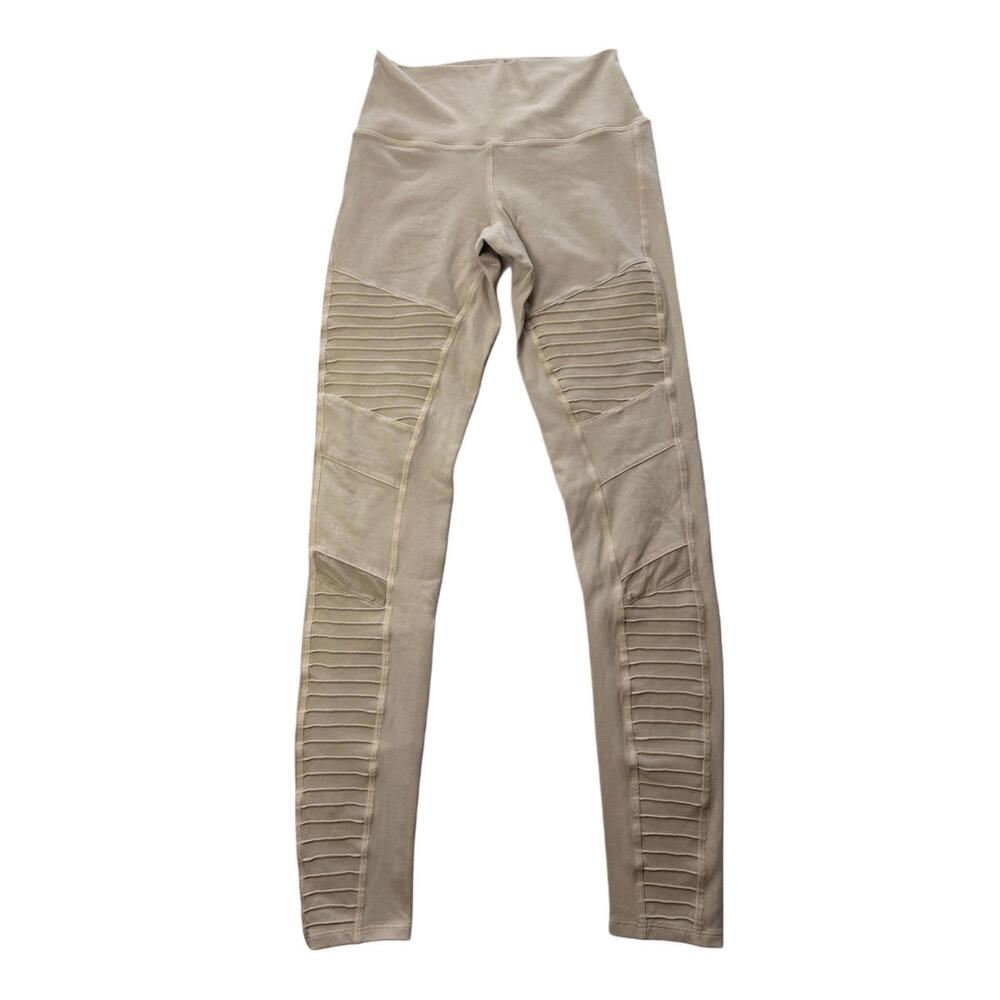 Alo Moto Leggings – Size‎ Small – Neutral Beige/Taupe